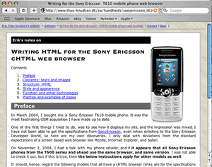Writing for the sony ericsson