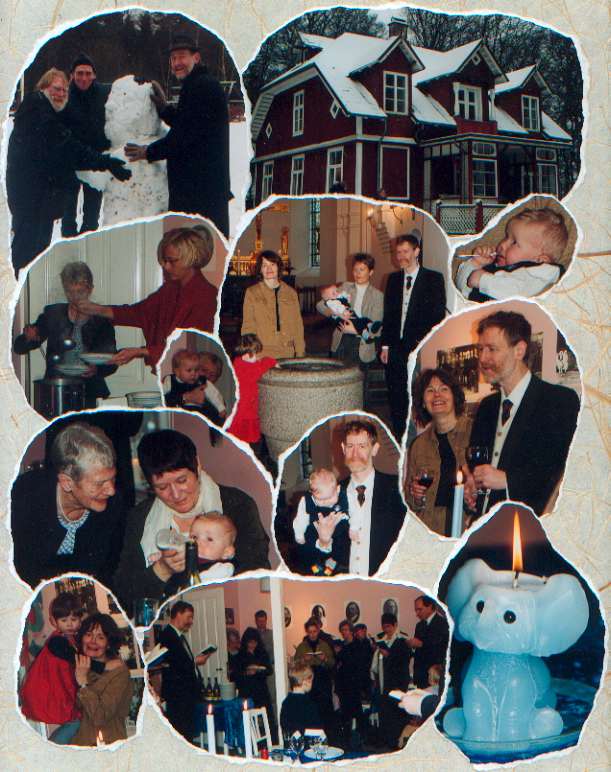 Kollage fra Balders barnedåb 2.2.2003